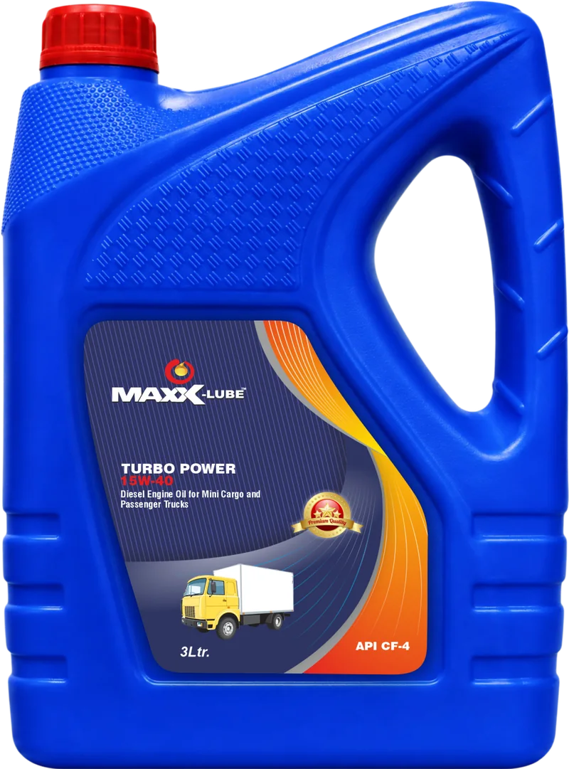MAXX-LUBE TURBO POWER 15W-40 API CF-4 diesel engine oil for mini cargo and passenger trucks, 3 litre can